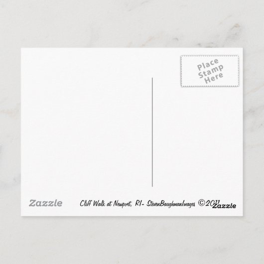 Cliff Walk bij Newport, RI Briefkaart (Achterkant)