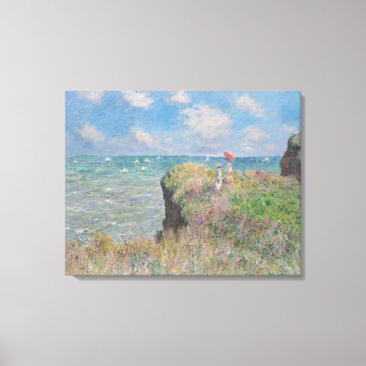 Cliff Walk bij Pourville Monet Canvas Afdruk (Voorkant)
