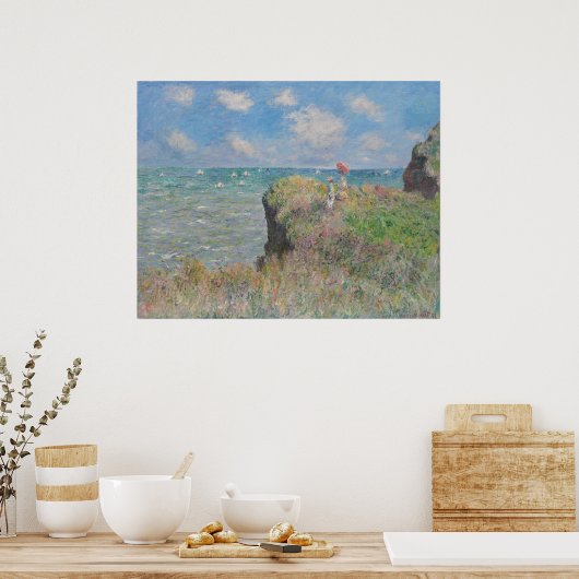 Cliff Walk bij Pourville Monet Poster (Keuken)