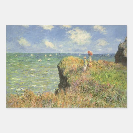 Cliff Walk in Pourville door Claude Monet Inpakpapier Vel (Voorkant 3)