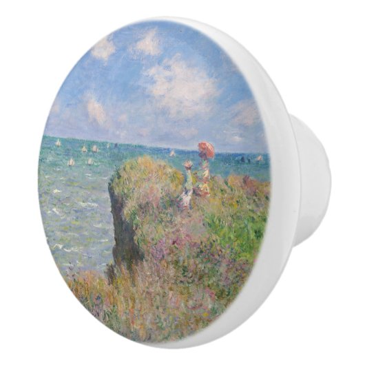 Cliff Walk in Pourville door Claude Monet Keramische Knop (Rechts)