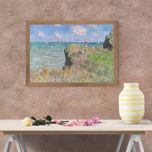 Cliff Walk in Pourville door Claude Monet Poster