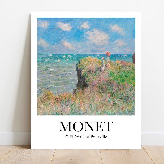 Cliff Walk in Pourville door Claude Monet Poster