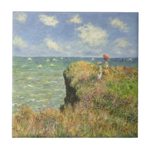 Cliff Walk in Pourville door Claude Monet Tegeltje