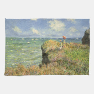 Cliff Walk in Pourville door Claude Monet Theedoek