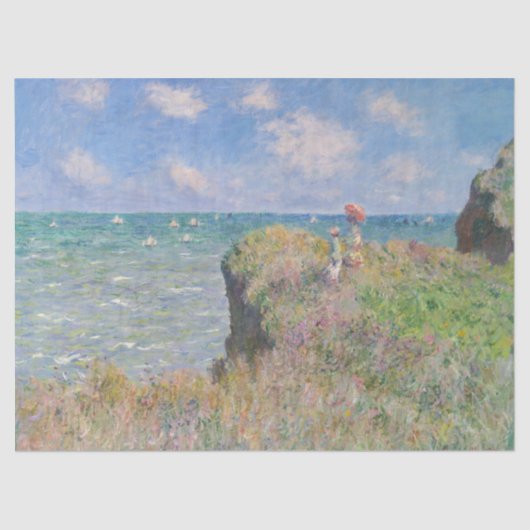 Cliff Walk in Pourville door Claude Monet Tissuepapier (Voorkant)