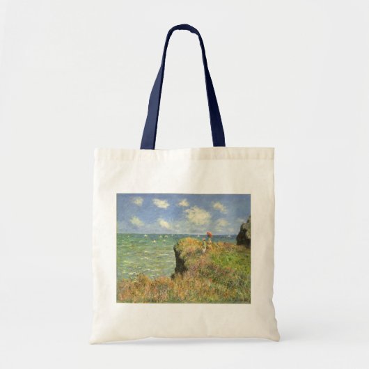 Cliff Walk in Pourville door Claude Monet Tote Bag (Voorkant)