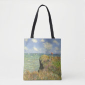 Cliff Walk in Pourville door Claude Monet Tote Bag (Voorkant)
