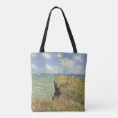 Cliff Walk in Pourville door Claude Monet Tote Bag (Achterkant)