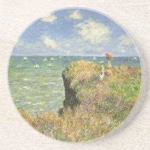 Cliff Walk in Pourville door Claude Monet Zandsteen Onderzetter