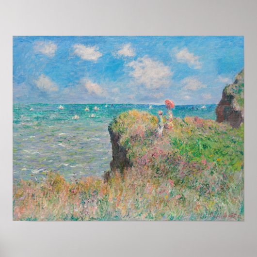 Cliff Walk te Pourville (1882) door Claude Monet Poster (Voorkant)