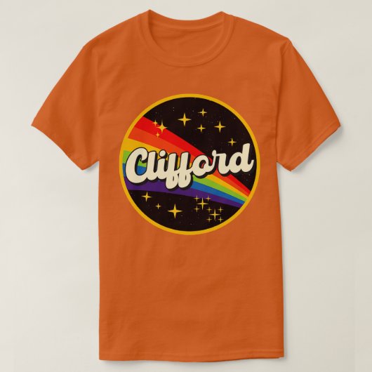 Clifford Rainbow in ruimte  stijl T-shirt (Design voorkant)