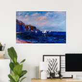 Cliffs and Sailbots at Pourville,1882 Poster (Thuiskantoor)