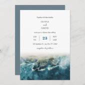 Cliffs Highland Coast Waterverf Beach Bruiloft Kaart (Voorkant / Achterkant)