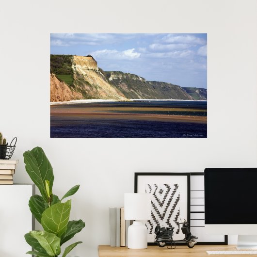 Cliffs langs Jurassic Coast Poster (Thuiskantoor)