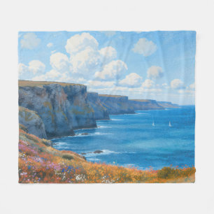 Cliffs of Endless Horizon beroemd gemaakt door A W Fleece Deken