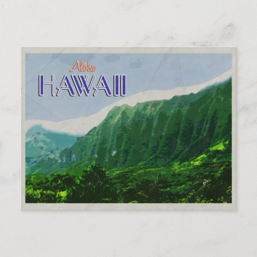 Cliffs of Hawaii Vintage Travel Poster Briefkaart (Voorkant)