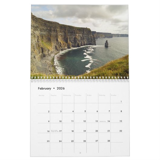 Cliffs of Moher  english Kalender (Feb 2026)
