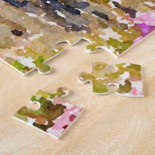 Cliffs of Moher Flowers Waterverf Puzzle Legpuzzel (Zijkant)