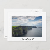 Cliffs of Moher in Ireland white text briefkaart (Voorkant / Achterkant)