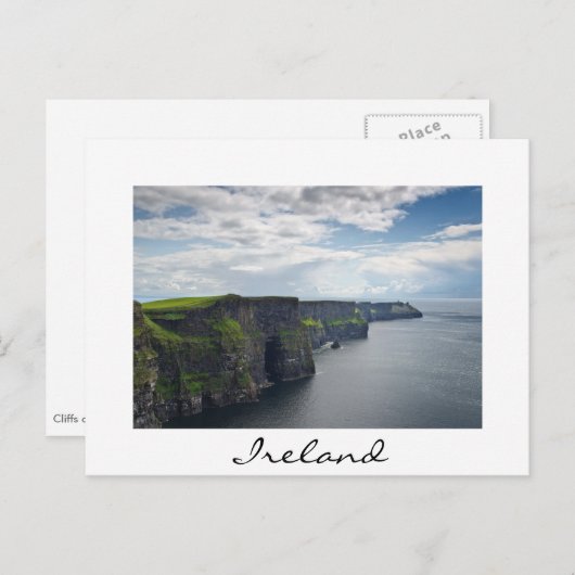 Cliffs of Moher in Ireland white text briefkaart (Voorkant / Achterkant)