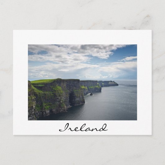 Cliffs of Moher in Ireland white text briefkaart (Voorkant)