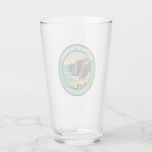 Cliffs of Moher Ireland Floral Travel Art Glas (Achterkant)