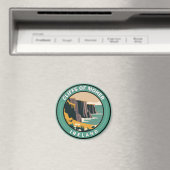 Cliffs of Moher Ireland Floral Travel Art  Magneet (Insitu (Vaatwasser))