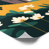 Cliffs of Moher Ireland Floral Travel Art  Poster (Hoek)