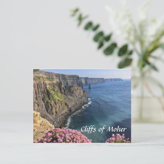 Cliffs of Moher, Ireland, Flowers, Briefkaart (Staand voorkant)