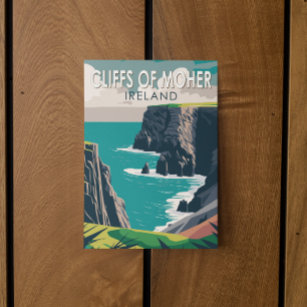 Cliffs of Moher Ireland Travel Art  Briefkaart