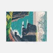 Cliffs of Moher Ireland Travel Art  Fleece Deken (Voorkant (Horizontaal))