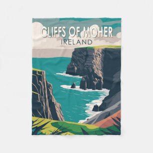 Cliffs of Moher Ireland Travel Art  Fleece Deken
