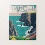Cliffs of Moher Ireland Travel Art  Legpuzzel<br><div class="desc">Cliff of Moher vectorart design. De Cliffs of Moher zijn zee kliffen die zich bevinden aan de zuidwestelijke rand van de regio Burren in het graafschap Clare,  Ierland.</div>