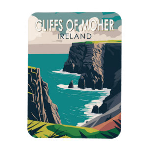 Cliffs of Moher Ireland Travel Art  Magneet