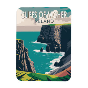 Cliffs of Moher Ireland Travel Art  Magneet