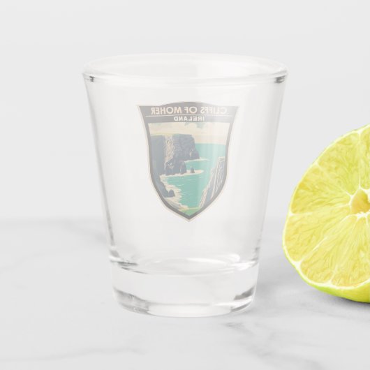 Cliffs of Moher Ireland Travel Art  Shot Glas (Achterkant)