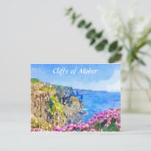 Cliffs of Moher Ireland Waterverf Briefkaart (Staand voorkant)