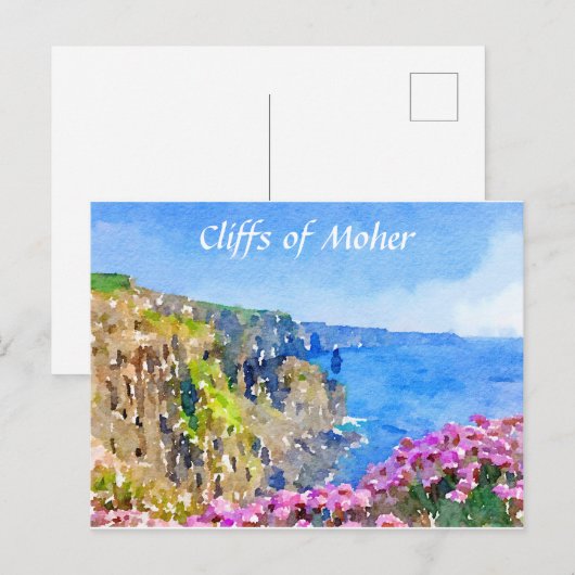 Cliffs of Moher Ireland Waterverf Briefkaart (Voorkant / Achterkant)
