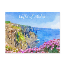 Cliffs of Moher Ireland Waterverf Briefkaart