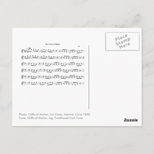Cliffs of Moher Irish Music Jig Briefkaart (Achterkant)