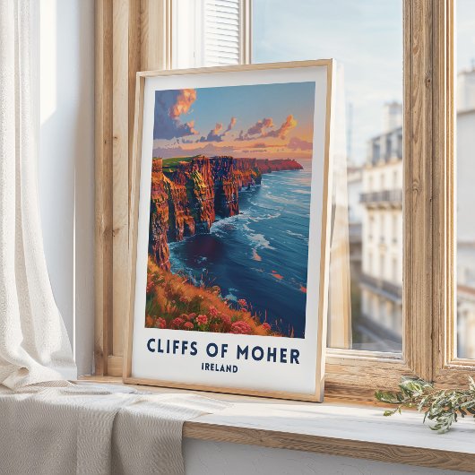 Cliffs of Moher Reisprint Poster Irish Wall Art