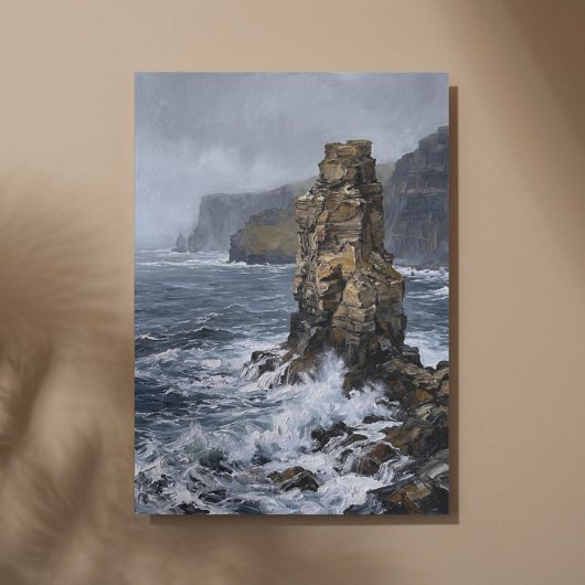 Cliffs of Moher Sea Stack Solitude Canvas Afdruk