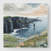 Cliffs of Moher Vierkante Klok (Voorkant)
