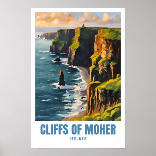 Cliffs of Mother illustratie Reisposter Poster (Voorkant)