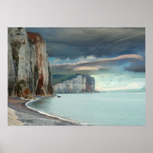 Cliffs of Normandy Seascape Poster (Voorkant)