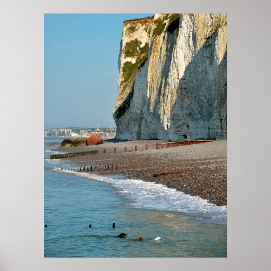 Cliffs of Pourville in France Poster (Voorkant)