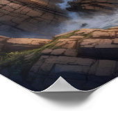 Cliffside Blue Ocean Waves Kustgolf Poster (Hoek)