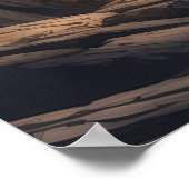 Cliffside Bruine Blauwe Oceaan Golven Aan Zee Poster (Hoek)