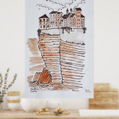 Cliffside City of Bonifacio, Corsica, Frankrijk Poster (Keuken)
